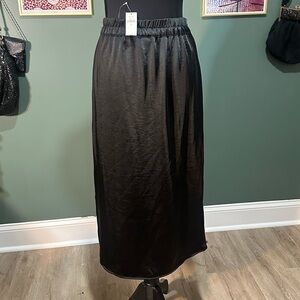 NWT GAP Silky Black Midi Skirt for Night Out size XS Grungy
